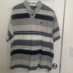 Rocawear Striped Gray Polo Shirt